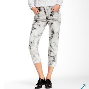 J BRAND BLACK WHITE PAINT SPLOTCH UNIQUE JEANS